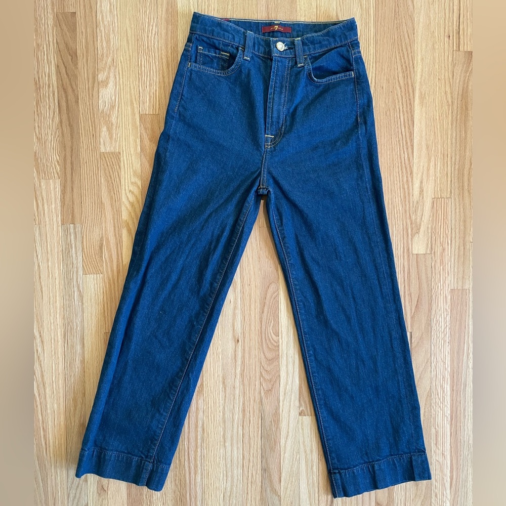 Like New Seven For All Mankind Straight Bootcut Jeans Medium Wash 25